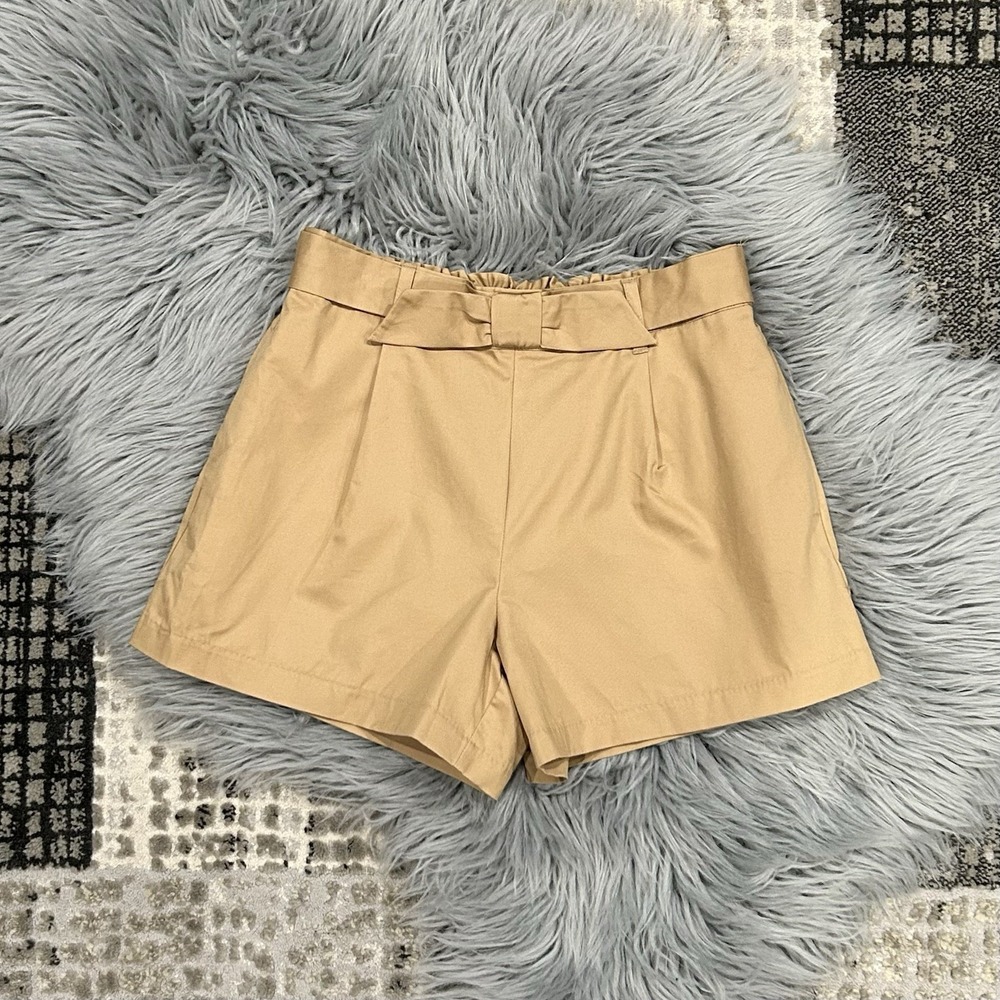 Janie And Jack Girls Pull-On Twill Bow Short In Sandstorm Size 12 ($39.99)